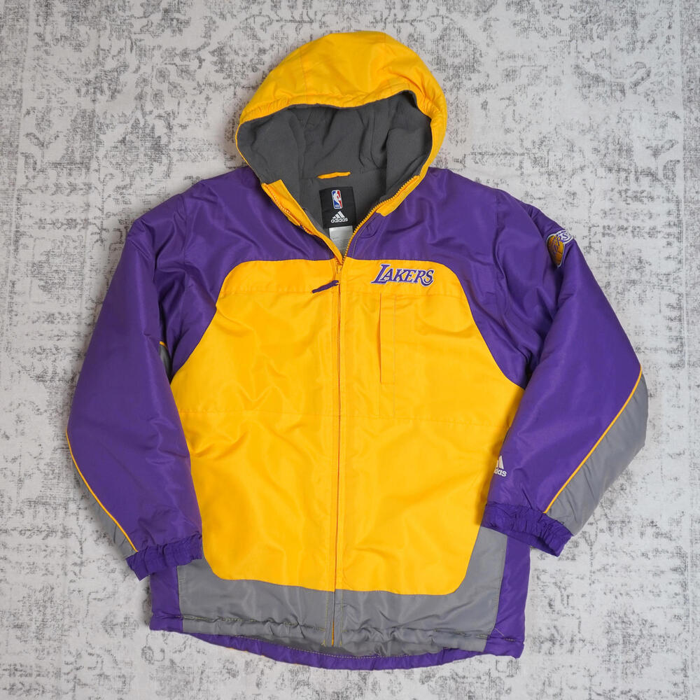 Adidas Los Angeles Lakers Vintage Insulated Snow Rain Jacket Men's Small Youth